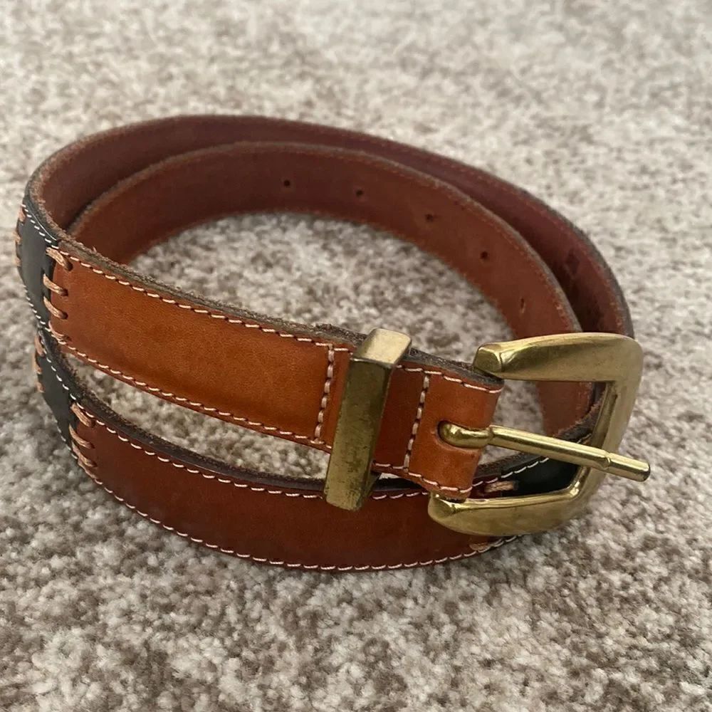 Fossil Leather Leather Patchwork Belt M
